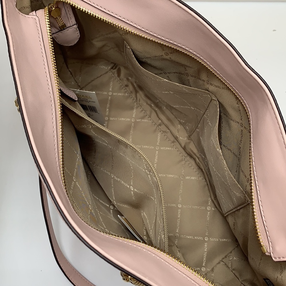 Michael Kors Jet Set Item Medium Front Pocket Shoulder Chain Tote POWDER BLUSH - Picture 9 of 13